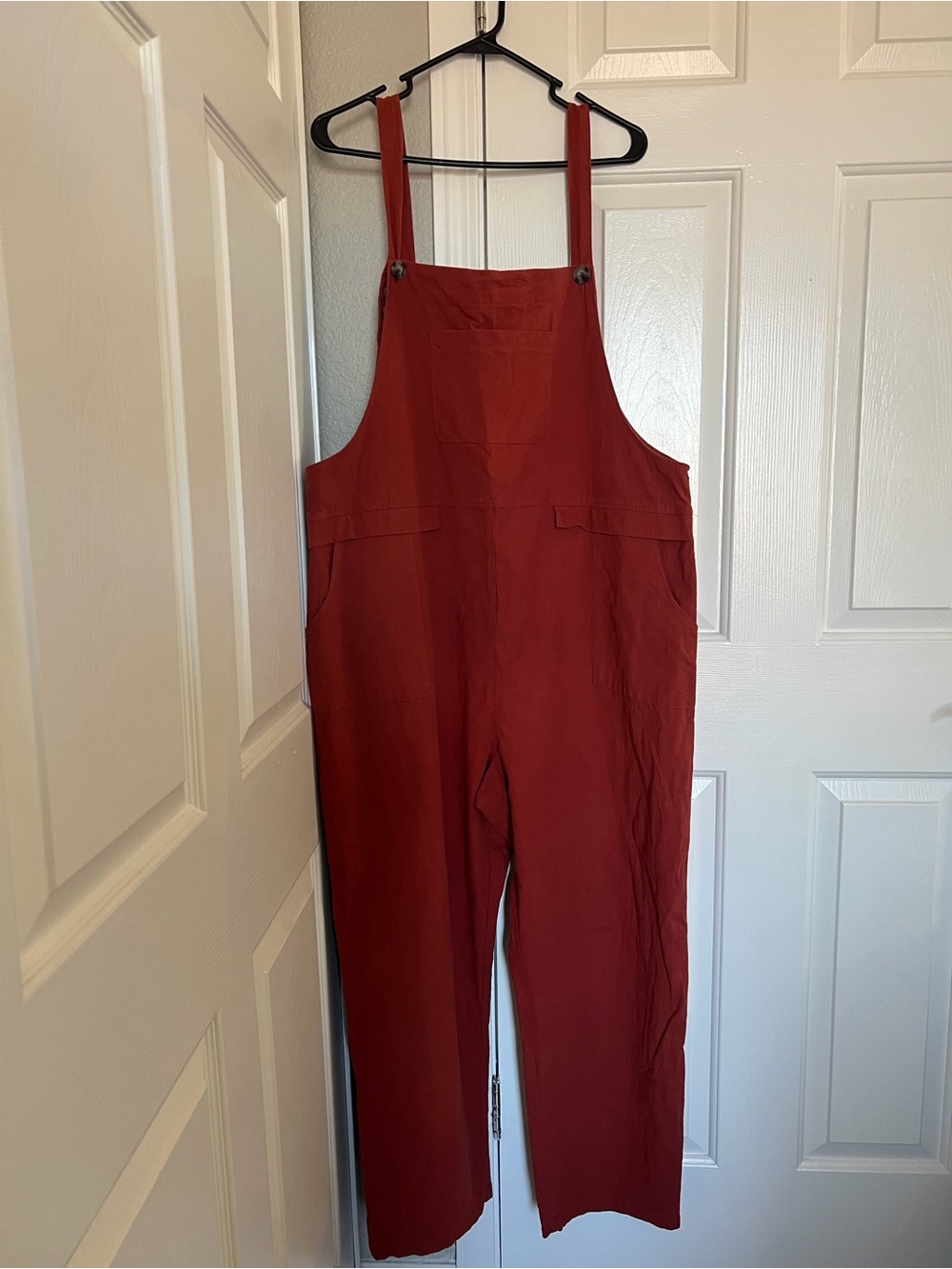 Women’s Red Cotton Overalls Jumpsuit